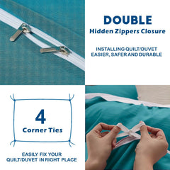2 Piece Hotel Soft Microfiber Quilt Cover Set-2000TC Duvet/Donna Cover Set & Pillowcases -1 Quilt Cover Zipper Closure & 1 x 