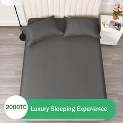 2 Piece Fitted Sheet Set- Fitted Sheet & Pillowcases -Breathable Bedding - Wrinkle, Fade, Stain Resistant- 40cm Deep Pocket F