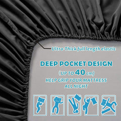 3 Piece Bed Sheet Set- Bedding Sheets & Pillowcases -Breathable Bedding - Wrinkle, Fade, Stain Resistant-Deep Pocket Flat Fit