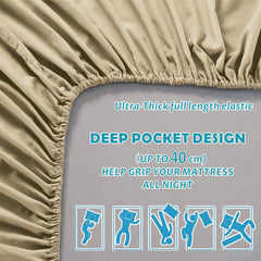 3 Piece Bed Sheet Set- Bedding Sheets & Pillowcases -Breathable Bedding - Wrinkle, Fade, Stain Resistant-Deep Pocket Flat Fit