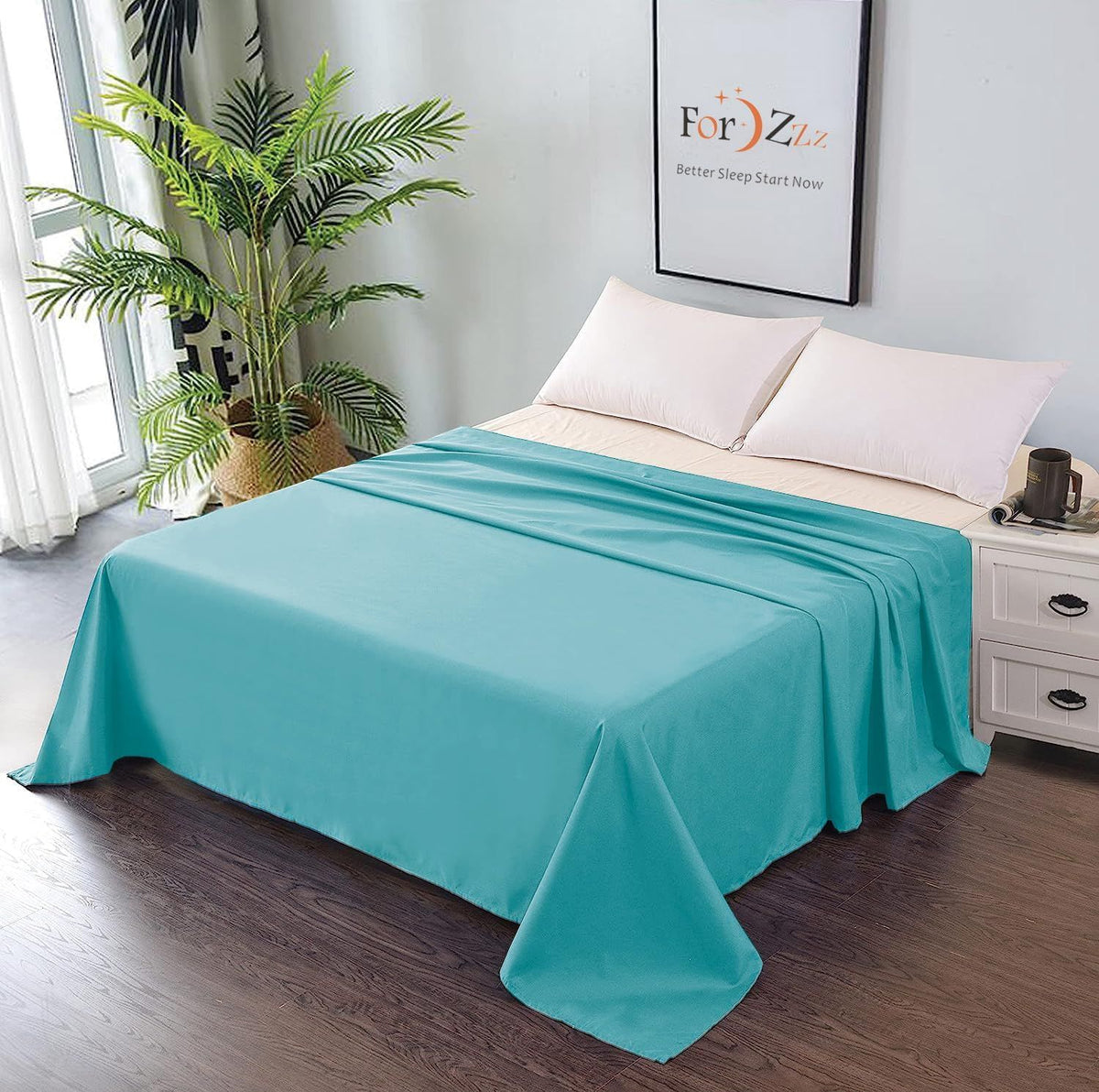 Elegant Comfort Premium Hotel Quality 1-Piece Single Flat Sheet, Luxury and Softest 2000 Thread Count Bedding Flat Sheet(Sing