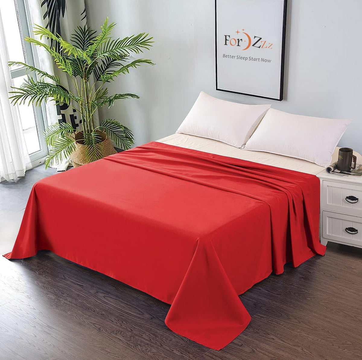 Elegant Comfort Premium Hotel Quality 1-Piece Single Flat Sheet, Luxury and Softest 2000 Thread Count Bedding Flat Sheet(Sing