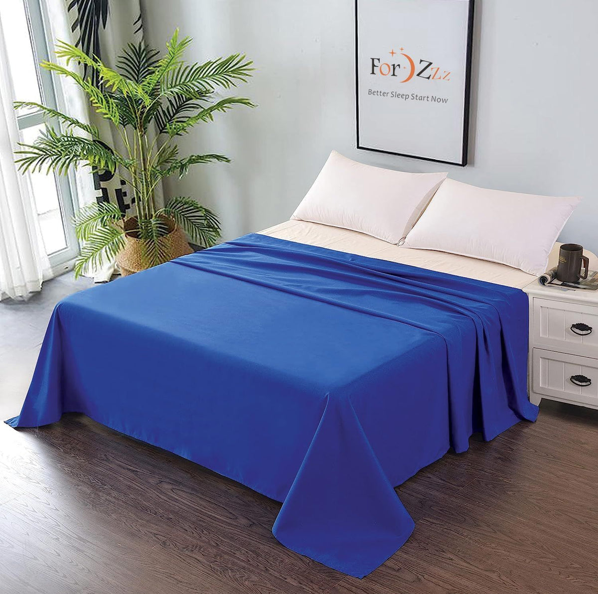 Elegant Comfort Premium Hotel Quality 1-Piece Single Flat Sheet, Luxury and Softest 2000 Thread Count Bedding Flat Sheet(Sing