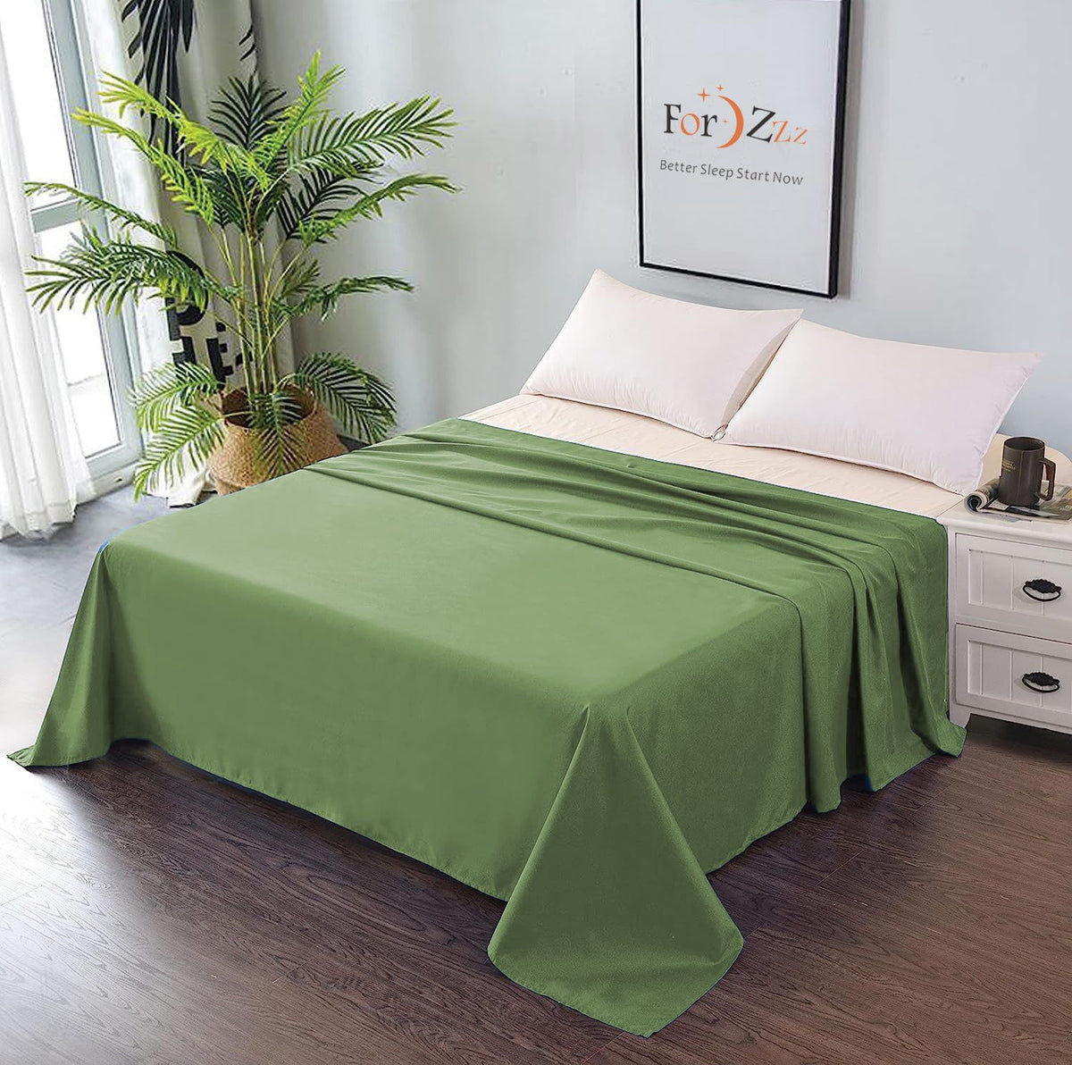 Elegant Comfort Premium Hotel Quality 1-Piece Single Flat Sheet, Luxury and Softest 2000 Thread Count Bedding Flat Sheet(Sing