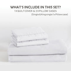 3 Piece Hotel Soft Microfiber Quilt Cover Set-2000TC Duvet/Donna Cover Set & Pillowcases -1 Quilt Cover Zipper Closure & 1 x 