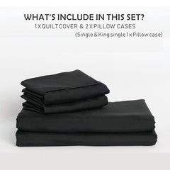 3 Piece Hotel Soft Microfiber Quilt Cover Set-2000TC Duvet/Donna Cover Set & Pillowcases -1 Quilt Cover Zipper Closure & 1 x 