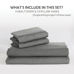3 Piece Hotel Soft Microfiber Quilt Cover Set-2000TC Duvet/Donna Cover Set & Pillowcases -1 Quilt Cover Zipper Closure & 1 x 