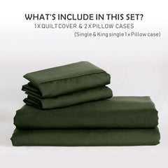 3 Piece Hotel Soft Microfiber Quilt Cover Set-2000TC Duvet/Donna Cover Set & Pillowcases -1 Quilt Cover Zipper Closure & 1 x 
