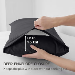 3 Piece Fitted Sheet Set- Fitted Sheet & Pillowcases -Breathable Bedding - Wrinkle, Fade, Stain Resistant- 40cm Deep Pocket F