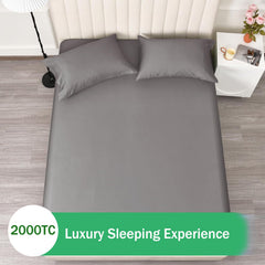 3 Piece Fitted Sheet Set- Fitted Sheet & Pillowcases -Breathable Bedding - Wrinkle, Fade, Stain Resistant- 40cm Deep Pocket F