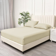3 Piece Fitted Sheet Set- Fitted Sheet & Pillowcases -Breathable Bedding - Wrinkle, Fade, Stain Resistant- 40cm Deep Pocket F