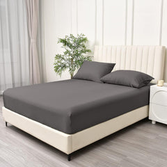 3 Piece Fitted Sheet Set- Fitted Sheet & Pillowcases -Breathable Bedding - Wrinkle, Fade, Stain Resistant- 40cm Deep Pocket F