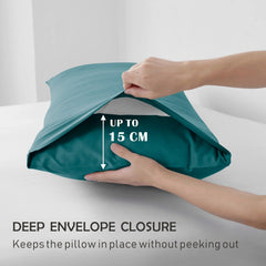 3 Piece Fitted Sheet Set- Fitted Sheet & Pillowcases -Breathable Bedding - Wrinkle, Fade, Stain Resistant- 40cm Deep Pocket F