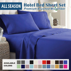 4 Piece Bed Sheet Set- Bedding Sheets & Pillowcases -Breathable Bedding - Wrinkle, Fade, Stain Resistant-Deep Pocket Flat Fit