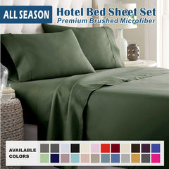 4 Piece Bed Sheet Set- Bedding Sheets & Pillowcases -Breathable Bedding - Wrinkle, Fade, Stain Resistant-Deep Pocket Flat Fit