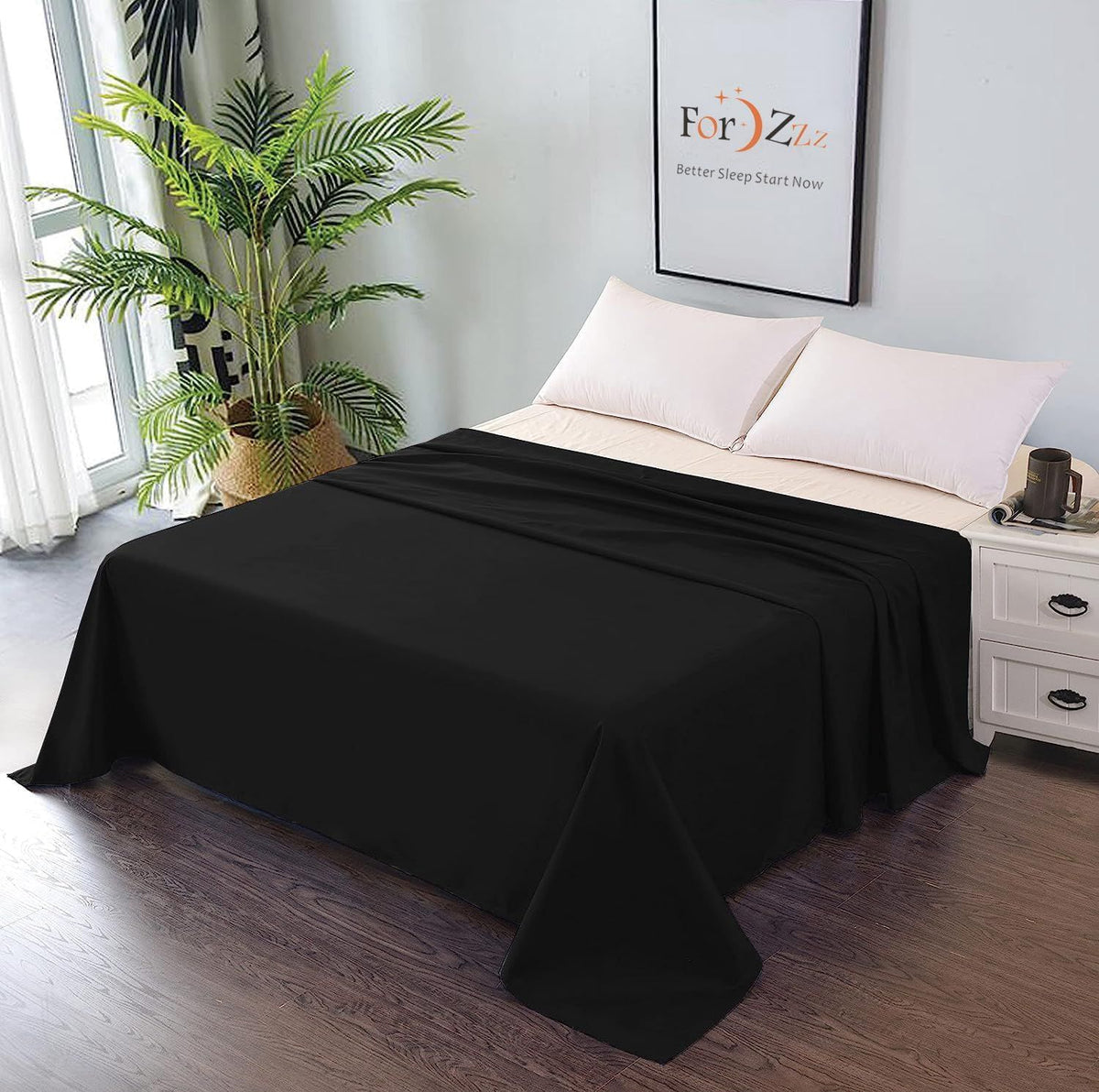 Elegant Comfort Premium Hotel Quality 1-Piece Super King Flat Sheet, Luxury and Softest 2000 Thread Count Bedding Flat Sheet(