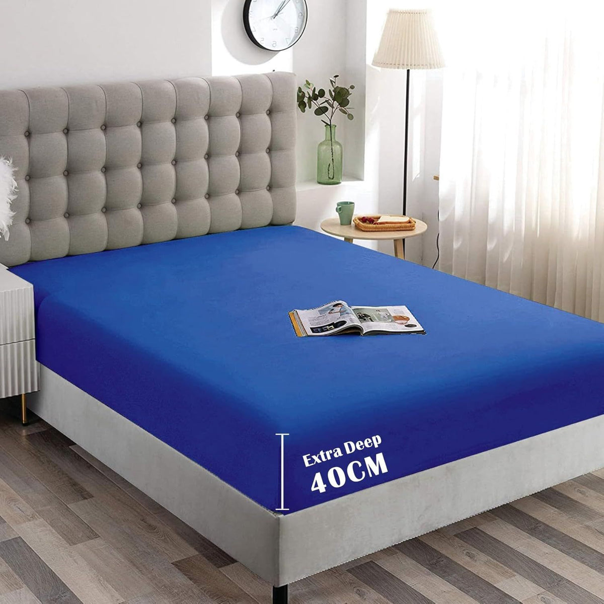 Hotel Quality Fitted Sheet - 1 Piece Fitted Sheet  -Breathable Bedding - Wrinkle, Fade, Stain Resistant- 16inch/40cm Deep Poc