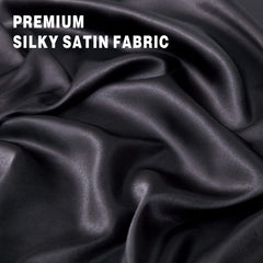 Art Silk Satin Sheet Set Hotel 4 Pieces Fitted/Flat Sheet Bedding Set-Luxury Soft Silky Sheets for Hair and Skin, Similar to 