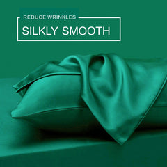 Art Silk Satin Sheet Set Hotel 4 Pieces Fitted/Flat Sheet Bedding Set-Luxury Soft Silky Sheets for Hair and Skin, Similar to 