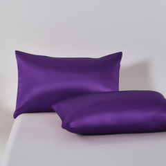 Satin Quilt cover Set Hotel 3 Pieces Quilt cover with Pillowcase, Art Silk Bedding Set-Luxury Soft Silky pillowcase for Hair 