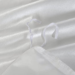 Satin Quilt cover Set Hotel 3 Pieces Quilt cover with Pillowcase, Art Silk Bedding Set-Luxury Soft Silky pillowcase for Hair 