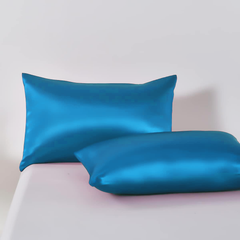 Satin Quilt cover Set Hotel 3 Pieces Quilt cover with Pillowcase, Art Silk Bedding Set-Luxury Soft Silky pillowcase for Hair 