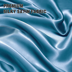 Satin Quilt cover Set Hotel 3 Pieces Quilt cover with Pillowcase, Art Silk Bedding Set-Luxury Soft Silky pillowcase for Hair 