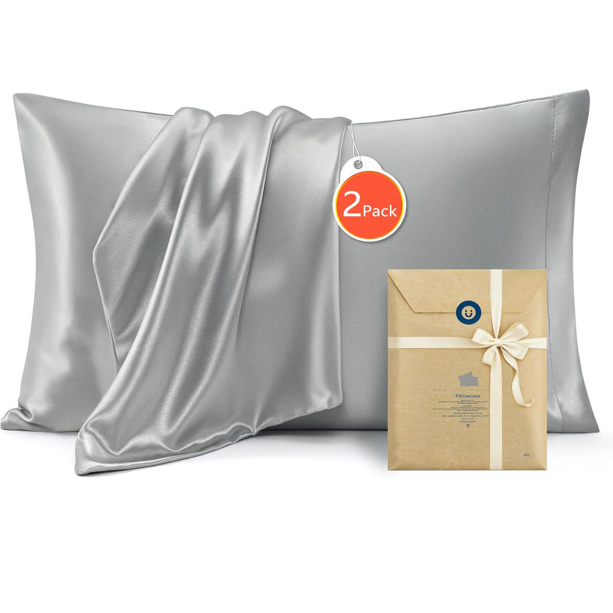 Silk Pillowcase for Hair and Skin Mulberry Silk Pillowcase Soft Breathable Smooth Both Sided Natural Silk Pillowcase with Env