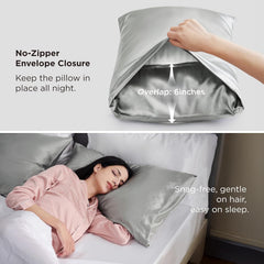 Silk Pillowcase for Hair and Skin Mulberry Silk Pillowcase Soft Breathable Smooth Both Sided Natural Silk Pillowcase with Env