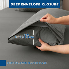 3 Piece Hotel Bamboo Cooling Sheet Set -Ultra Soft 2000TC Breathable Bed Sheets Set with 37 Centimetre Deep Pocket-Cooling Sh