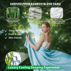 3 Piece Hotel Bamboo Cooling Sheet Set -Ultra Soft 2000TC Breathable Bed Sheets Set with 37 Centimetre Deep Pocket-Cooling Sh