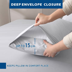 3 Piece Hotel Bamboo Cooling Sheet Set -Ultra Soft 2000TC Breathable Bed Sheets Set with 37 Centimetre Deep Pocket-Cooling Sh