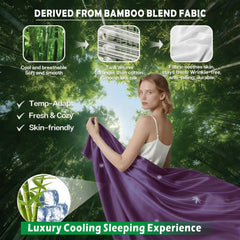 3 Piece Hotel Bamboo Cooling Sheet Set -Ultra Soft 2000TC Breathable Bed Sheets Set with 37 Centimetre Deep Pocket-Cooling Sh