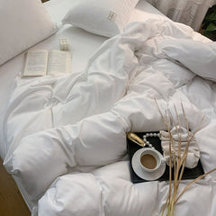 Hotel Style Satin Striped Bed Sheet - White - 4-Piece - 200x220cm - Image 4