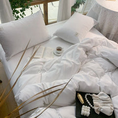Hotel Style Satin Striped Bed Sheet - White - 4-Piece - 230x250cm - Image 3