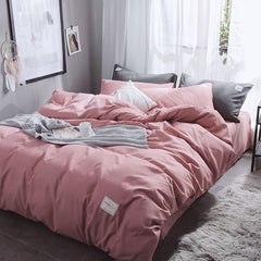 Qianjin Cotton Solid Color 4 Piece Bedding Set Lotus root starch 0.9/1.2 m bed student three-piece quilt cover 150*200cm shee