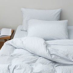 Cotton Seersucker 4 Piece Set Washed Striped 1.5m bed [four-piece fitted sheet]