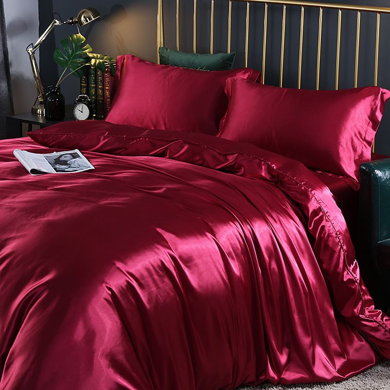 Shurui Silk Four Piece Set 150x200cm 1.8 meters bed sheets [quilt cover 200x 230cm]