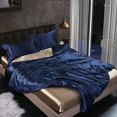 Shurui Silk Four Piece Set 150x200cm 1.5 meters bed sheets [quilt cover 200x 230cm]