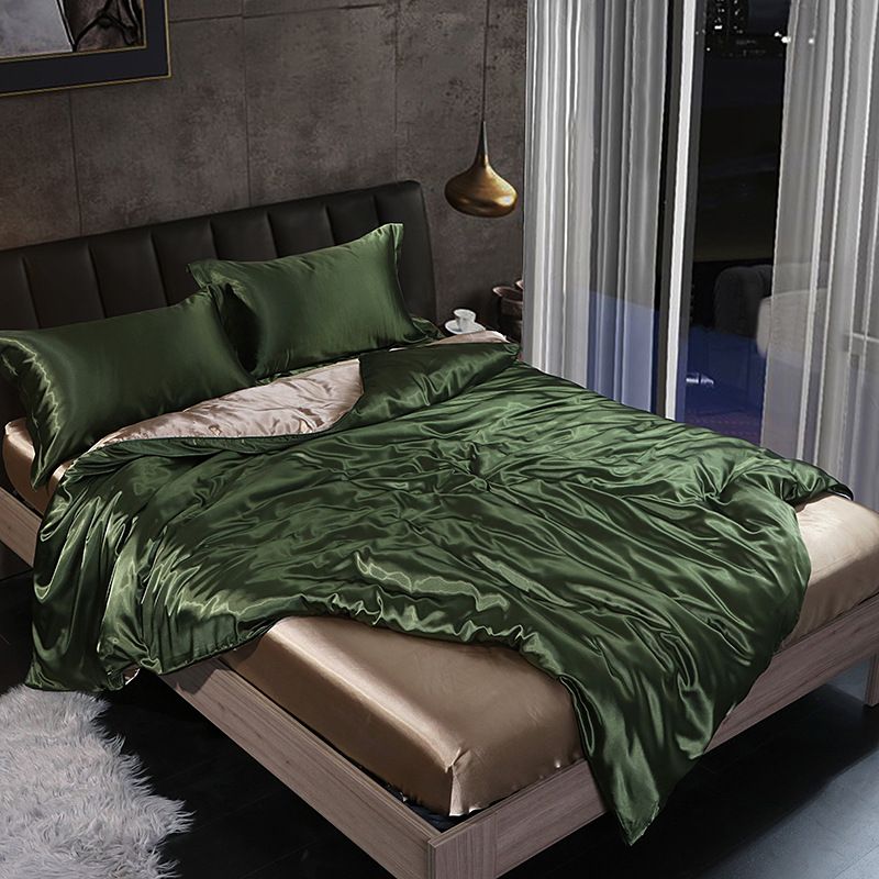 Shurui Silk Four Piece Set 150x200cm 1.5 meters bed sheets [quilt cover 200x 230cm]