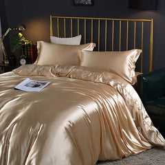 Shurui Silk Four Piece Set 150x200cm 1.2 meters bed sheets four-piece set [quilt cover 150x 200cm]