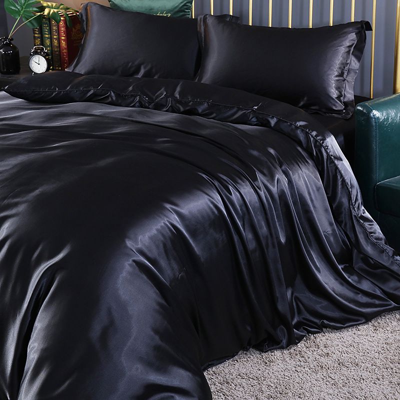 Shurui Silk Four Piece Set 150x200cm 1.8 m bed hat [quilt cover 200x 230cm]