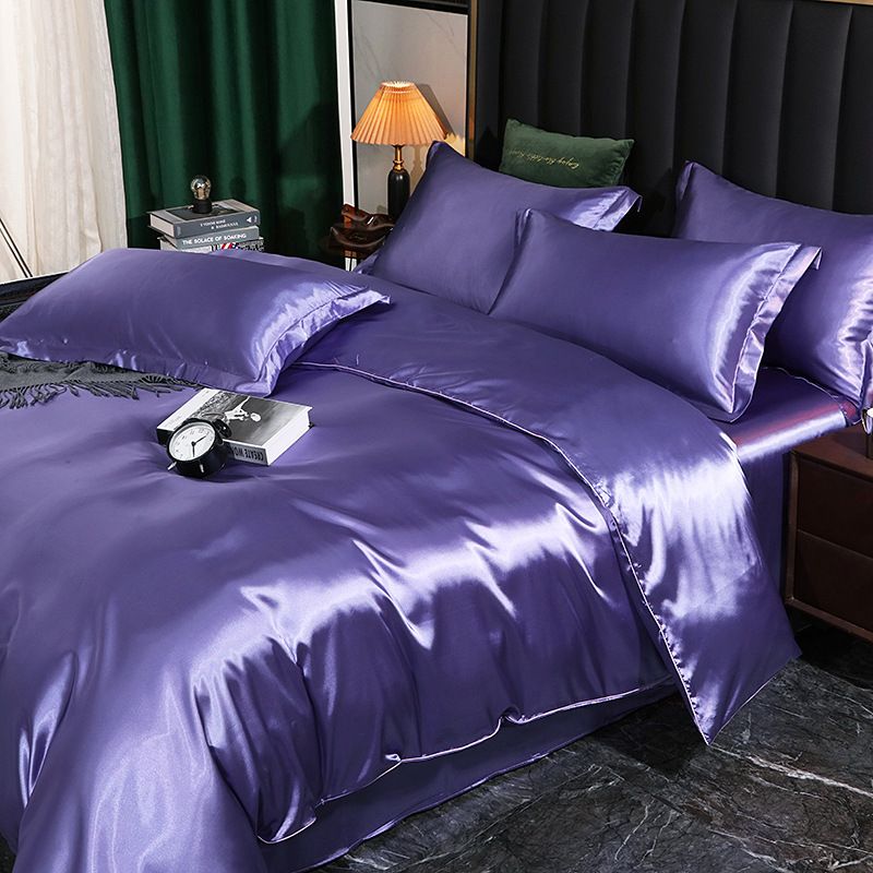 Shurui Silk Four Piece Set 150x200cm 1.5 meters bed sheets [quilt cover 200x 230cm]