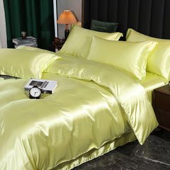 Shurui Silk Four Piece Set 150x200cm 1.5 meters bed sheets [quilt cover 200x 230cm]