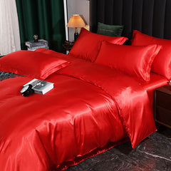 Shurui Silk Four Piece Set 150x200cm 1.2 m bed hat four-piece set [quilt cover 150x 200cm]