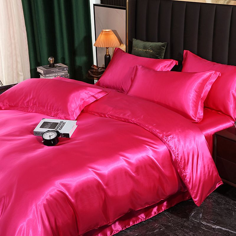 Shurui Silk Four Piece Set 150x200cm 1.2 meters bed sheets four-piece set [quilt cover 150x 200cm]