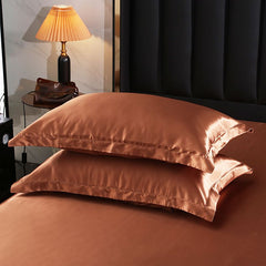 Silk Pillowcase Polyester 30s Washed Dark green 48x74cm [pair]
