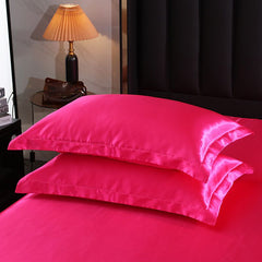 Silk Pillowcase Polyester 30s Washed Rose Red 48x 74cm [one pack]]