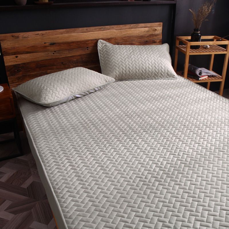 Cotton Geometric Pillowcases - Grey - 2-Pack - Grid Lattice - 90x200cm - Image 3