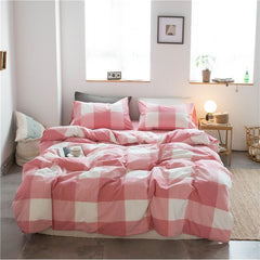 Cotton 4 Piece Set Modern Minimalist White Bed hat kit_1.8m bed-increase quilt cover 220x 240cm four-piece set